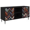 vidaXL TV Cabinet OMMEN 102 x 33 x 51 cm Black Oak Engineered Wood