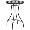 vidaXL Mosaic Bistro Table Black and White &Oslash;50x70 cm Ceramic