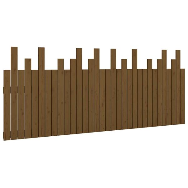 vidaXL Wall Headboard Honey Brown 204x3x80 cm Solid Wood Pine