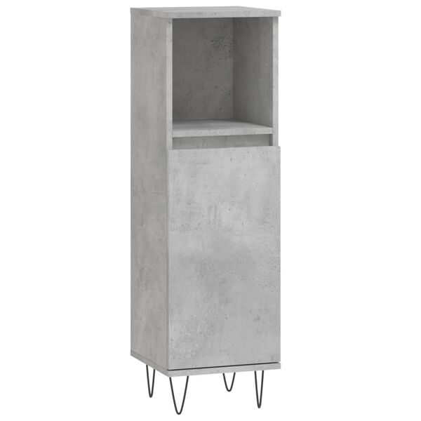 vidaXL Bathroom Cabinet Concrete Grey 30x30x100 cm Engineered Wood