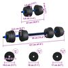 vidaXL 2-in-1 Dumbbell Set Black and Blue 121 x 19.5 x 19.5 cm