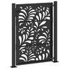 vidaXL Garden Gate Black 100x125 cm Steel Wave Design