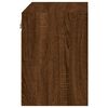 vidaXL Bedside Cabinets with LED Lights Wall-mounted 2 pcs Brown Oak