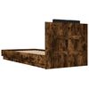 vidaXL Bed Frame with LED without Mattress Smoked Oak 90x200 cm