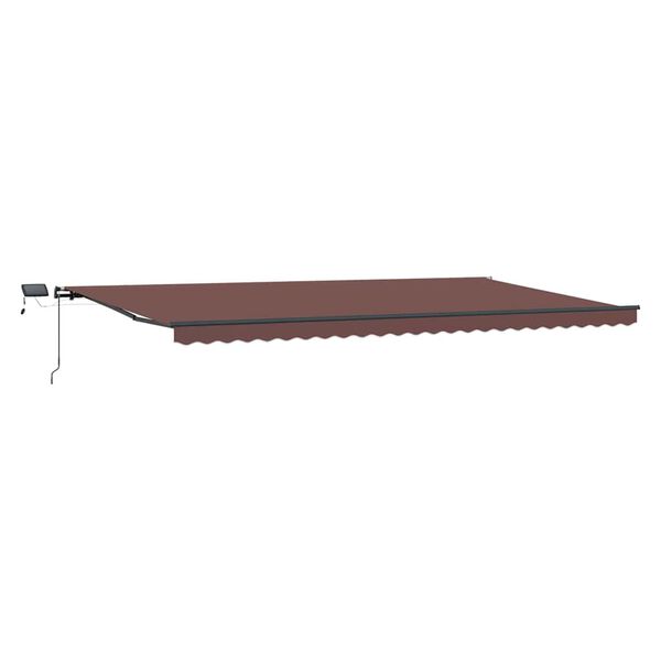 vidaXL Manual Retractable Awning with LEDs Brown 600x300 cm
