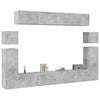 vidaXL 8 Piece TV Cabinet Set Concrete Grey Engineered Wood