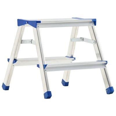 vidaXL Aluminium Double-Sided Step Ladder 2 Steps 44 cm