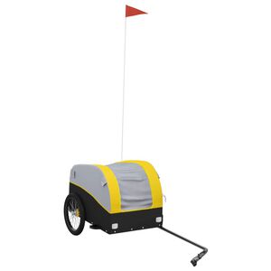 vidaXL Bike Trailer Black and Yellow 30 kg Iron