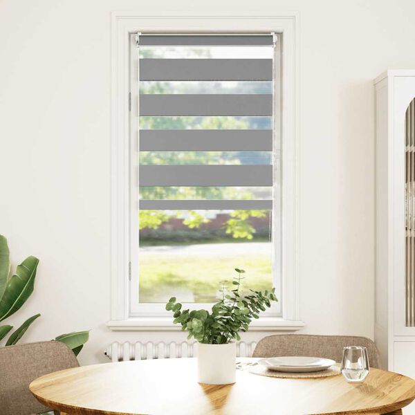 vidaXL Zebra blind 80.9x150 cm Fabric Width 76.7 cm grey