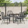 vidaXL Garden Dining Set 5 pcs Black Poly Rattan