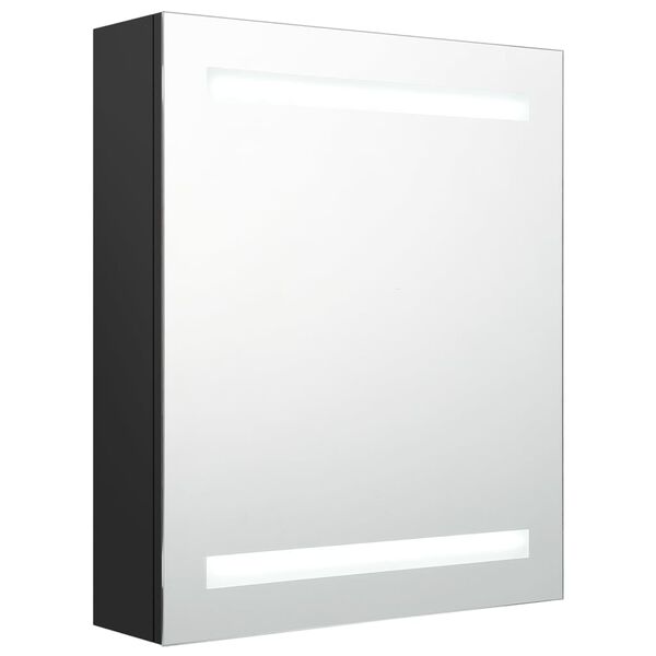 vidaXL LED Bathroom Mirror Cabinet Black 50x14x60 cm