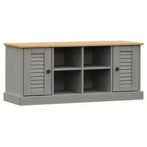 vidaXL Shoe Bench "VIGO" Grey 106x35x45 cm Solid Wood Pine