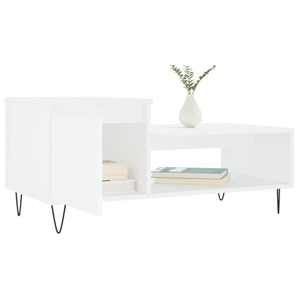 vidaXL Coffee Table White 100x50x45 cm Engineered Wood