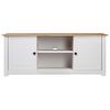 vidaXL TV Cabinet White 120x40x50 cm Solid Pine Wood Panama Range