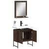 vidaXL 2 Piece Bathroom Cabinet Set Brown Oak Engineered Wood