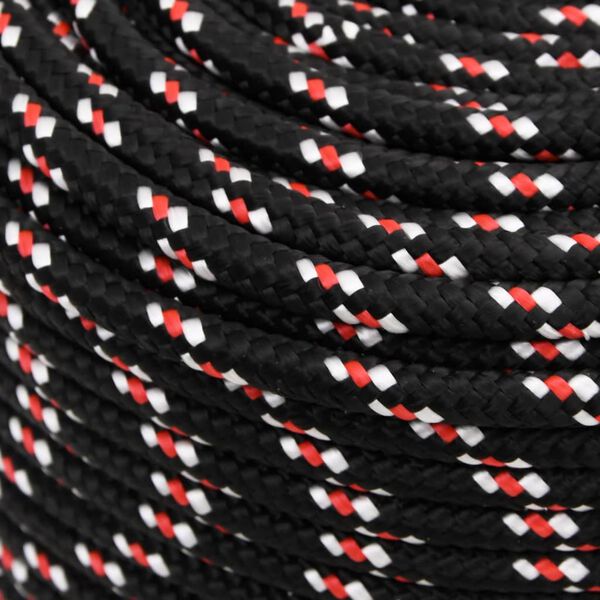 vidaXL Boat Rope Black 10 mm 100 m Polypropylene