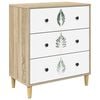 vidaXL Chest of Drawers HANAU Green leave print 66 x 36.5 x 75 cm