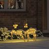 vidaXL LED Reindeers 2 pcs Warm White Fabric