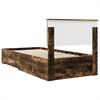 vidaXL Bed Frame Smoked Oak and Silver 75 x 190 cm Engineered Wood