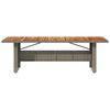 vidaXL Garden Table with Acacia Wood Top Grey 240x90x75 cm Poly Rattan