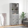 vidaXL Highboard Concrete Grey 69.5x34x180 cm Engineered Wood