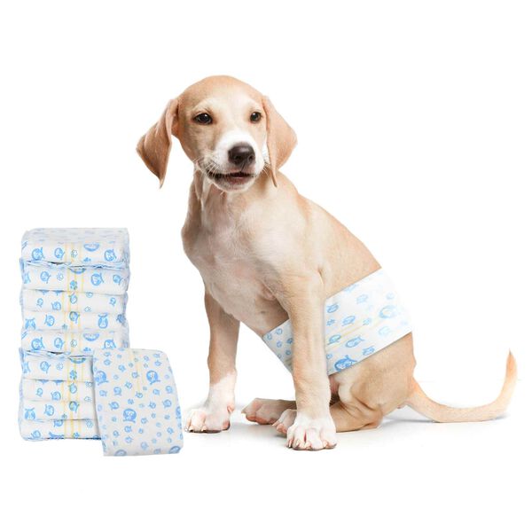 vidaXL Disposable Dog Diaper Male 30 pcs White L