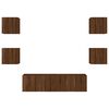 vidaXL 6 Piece TV Wall Units with LED Brown Oak Engineered Wood
