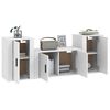 vidaXL 3 Piece TV Cabinet Set White Engineered Wood