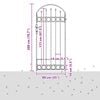 vidaXL Fence Post with Lock Grey 200 x 88 x 14 cm Steel