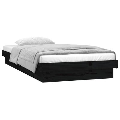 vidaXL LED Bed Frame Black 100x200 cm Solid Wood