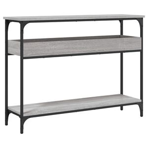 vidaXL Console Table with Shelf Grey Sonoma 100x29x75 cm