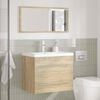vidaXL 2 Piece Bathroom Furniture Set Sonoma Oak Engineered Wood