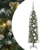 vidaXL Artificial Slim Christmas Tree Green and White 120 cm