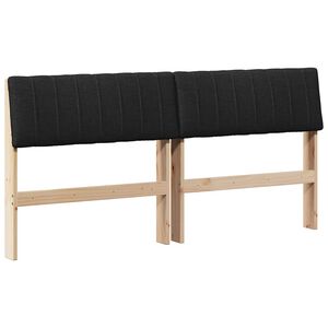 vidaXL Upholstered Headboard Black 150 cm Solid Pine Wood