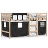 vidaXL Kids' Loft Bed with Curtains without Mattress White&Black 90x200 cm