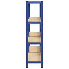 vidaXL 4-Layer Storage Shelves 2 pcs Blue Steel&Engineered Wood