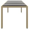 vidaXL Garden Table with Glass Top Beige Poly Rattan