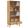 vidaXL Bookcase 4-Tier OLDEN Brown Solid Wood Pine