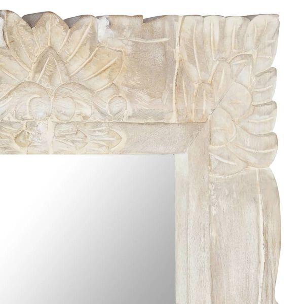 vidaXL Mirror White 80x50 cm Solid Mango Wood