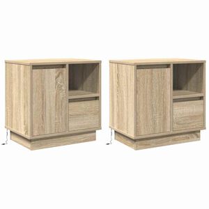 vidaXL Bedside Cabinet with Drawer 2 pcs Sonoma Oak 50 x 34.5 x 50 cm