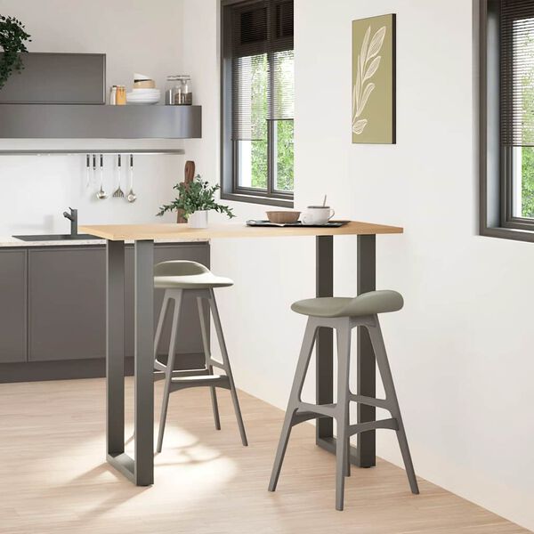 vidaXL Bar Table Legs U-Shaped 2 pcs Anthracite 60x(110-111) cm Steel