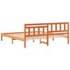 vidaXL Bed Frame with Headboard Wax Brown 180 x 200 cm Solid Pine Wood