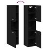 vidaXL Bathroom Cabinet Black Oak 30 x 30 x 130 cm Engineered Wood