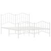 vidaXL Metal Bed Frame without Mattress with Footboard&nbsp;White 140x190cm