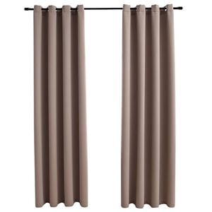 vidaXL Blackout Curtains with Metal Rings 2 pcs Taupe 140x175 cm