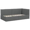 vidaXL Corner Bed Frame with Headboard Dark grey 90 x 190 cm Fabric