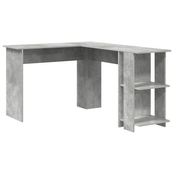 vidaXL Corner Desk Concrete Grey 140 x 113.5 x 75 cm Engineered Wood