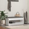 vidaXL Hall Bench with Cushion with Shelf White 103 x 38 x 45 cm