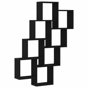 vidaXL Wall Shelf Wall-Mounted Black Oak 90 x 15 x 119.5 cm
