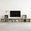 vidaXL 5 Piece TV Cabinet Set White and Sonoma Oak Engineered Wood